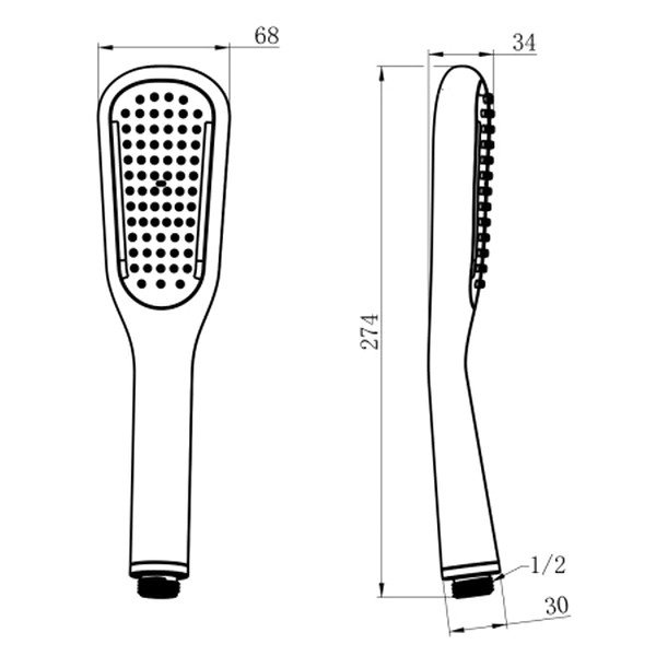 Душевая лейка Lemark LM0411BL, 1 режим, цвет черный