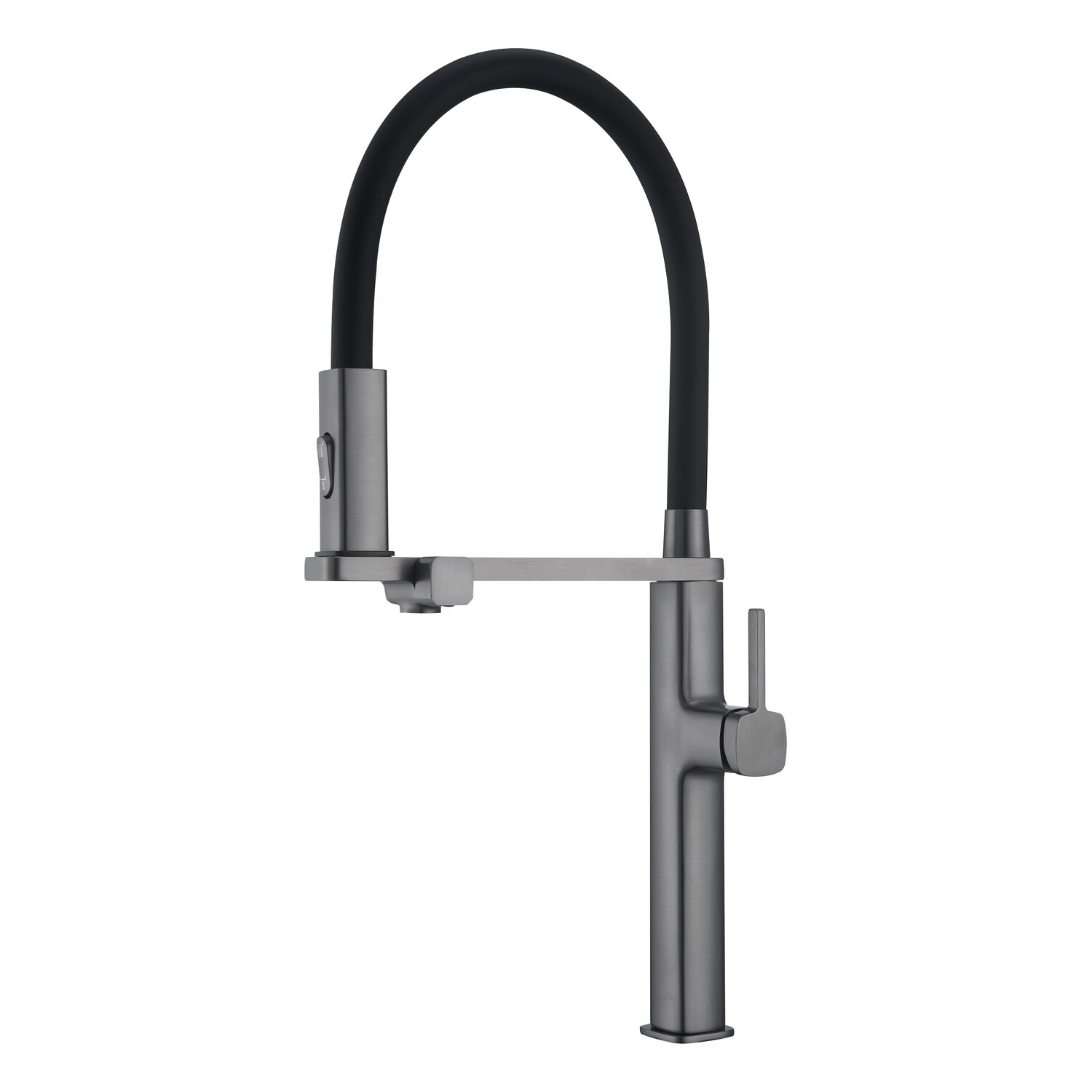 Смеситель Vincea VKF-119GM для кухни, с гибким изливом, цвет вороненая сталь