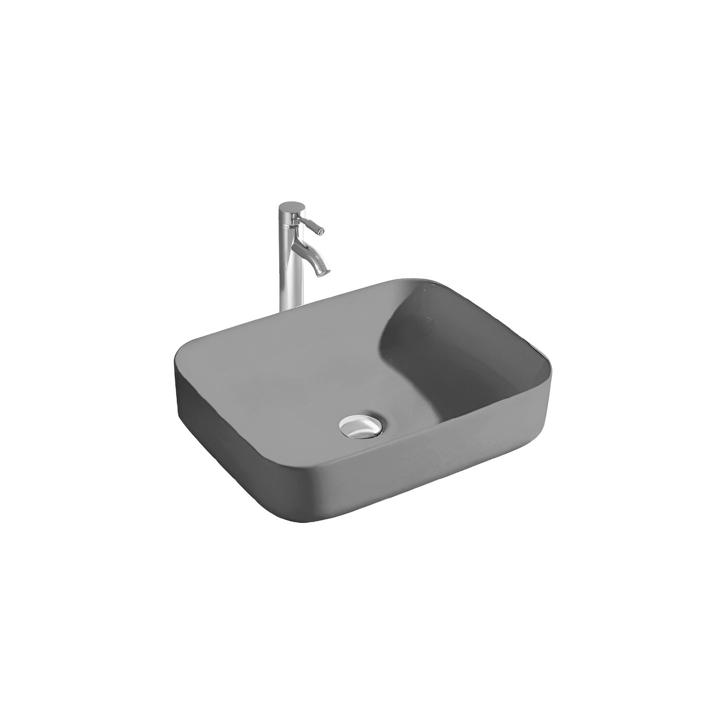 Раковина Акватек Вега AQ5515-MG накладная, 50x39 см, цвет серый матовый