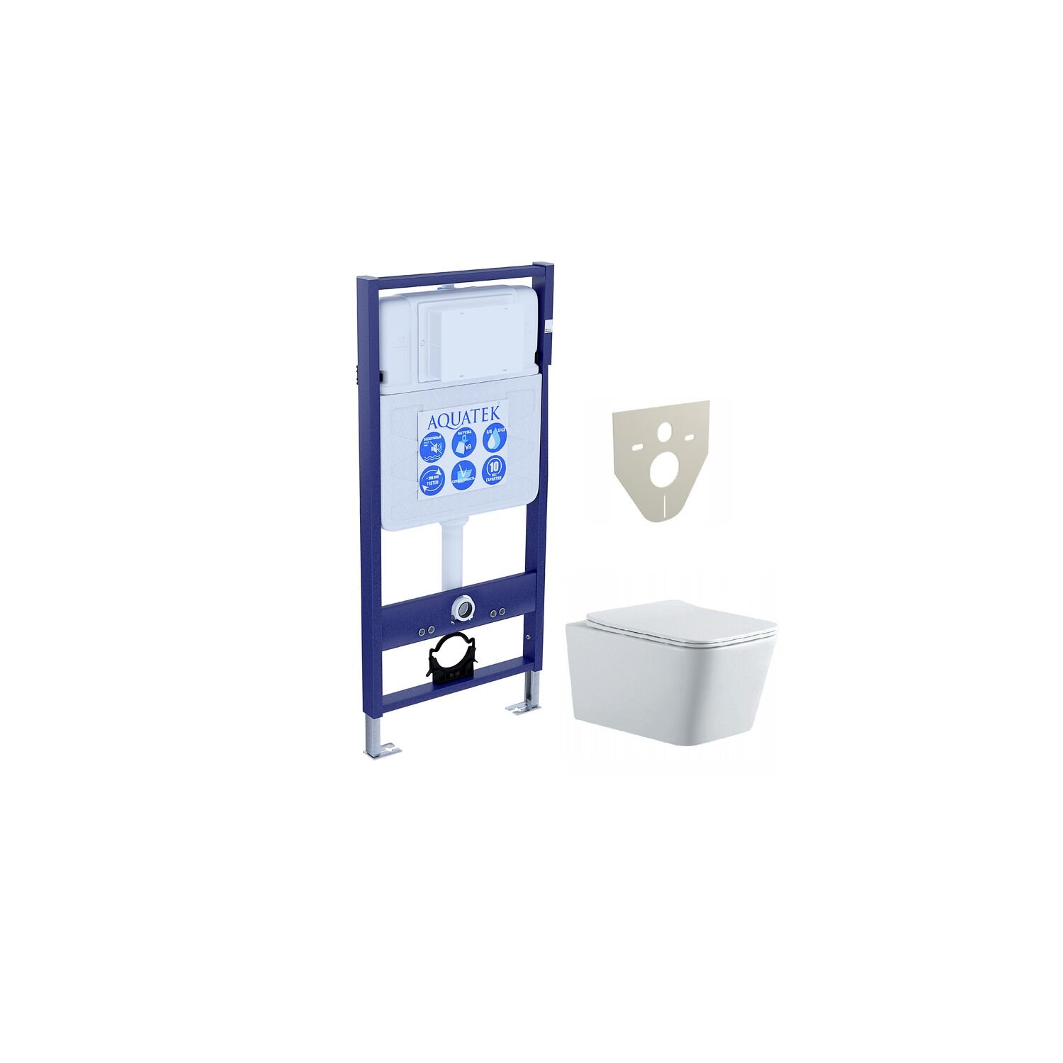 Комплект Set Акватек Либра N унитаза Либра New AQ0530N-00 с сиденьем микролифт и инсталляции Акватек Standard 50 INS-0000012