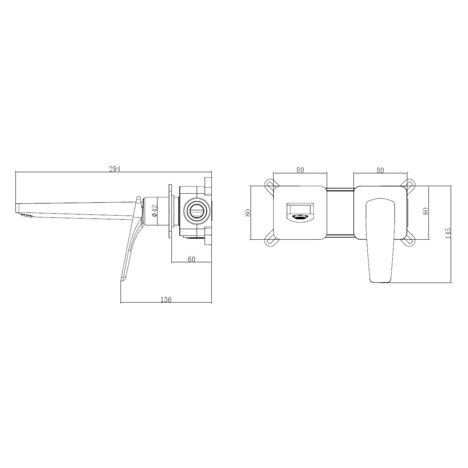 Смеситель Vincea Puro VBFW-5P01GM для раковины, встраиваемый, цвет вороненая сталь - фото 1