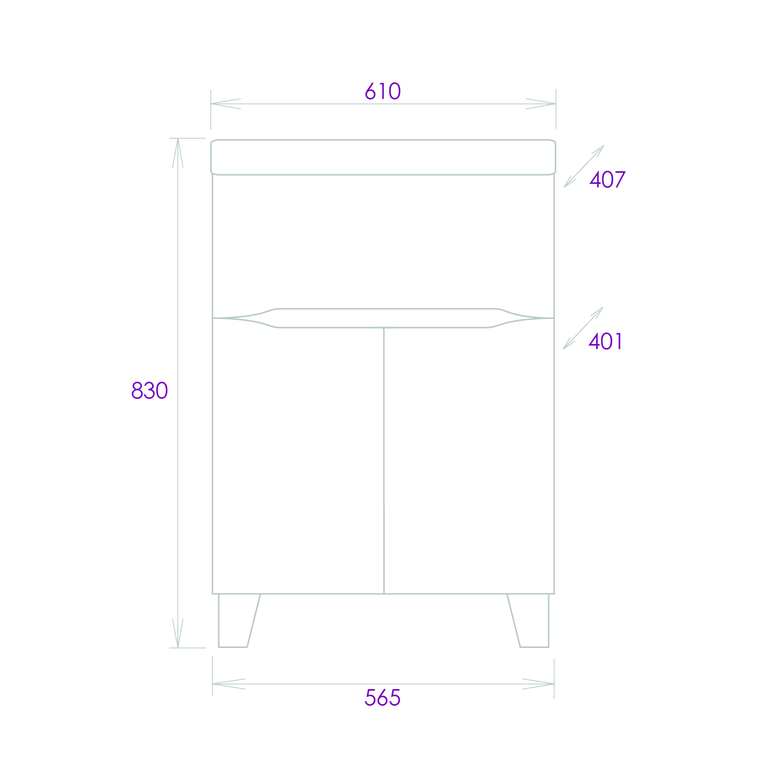 Мебель для ванной Оника Стрим 60, напольная, цвет белый