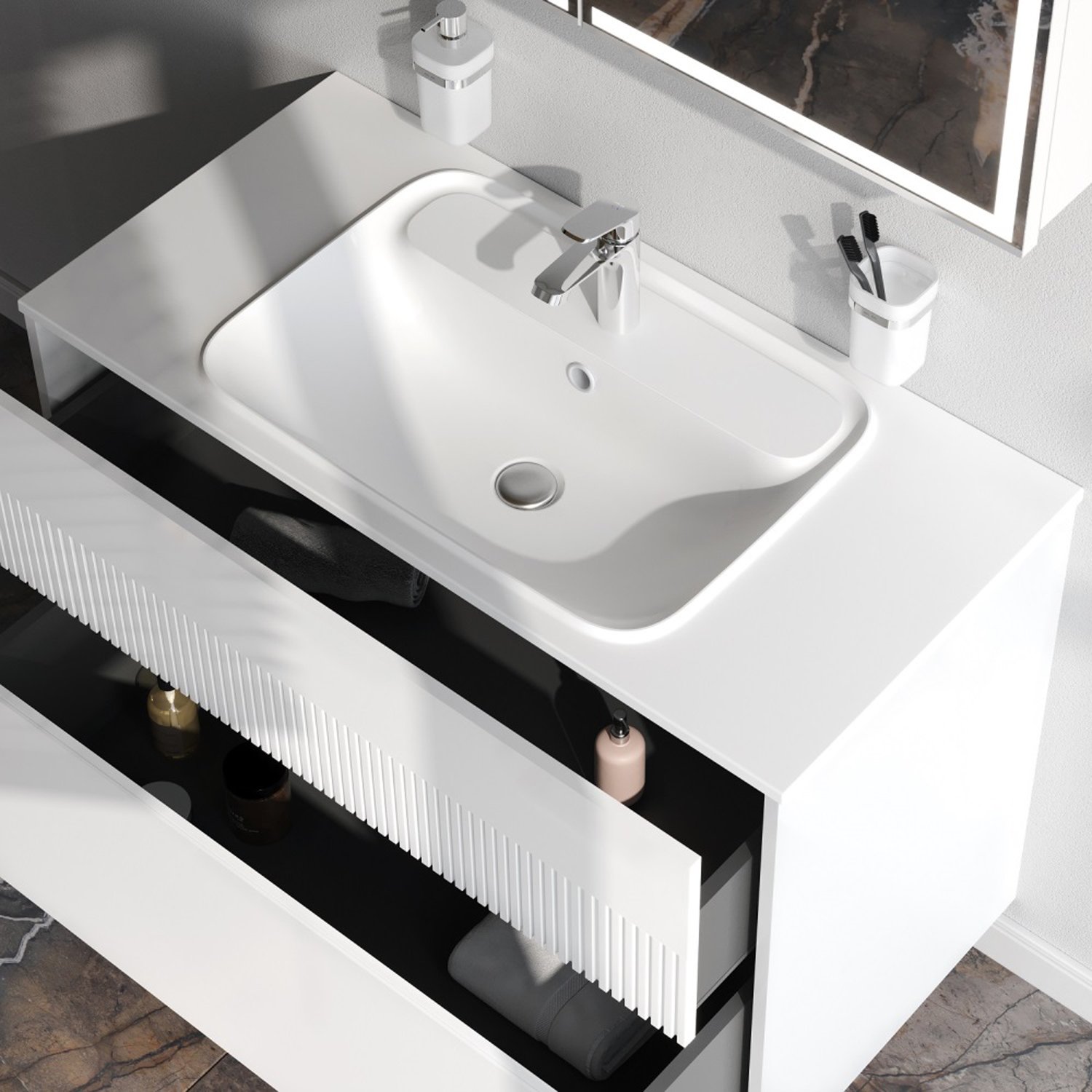 Тумба под раковину AM.PM Func 100, цвет белый матовый - фото 1