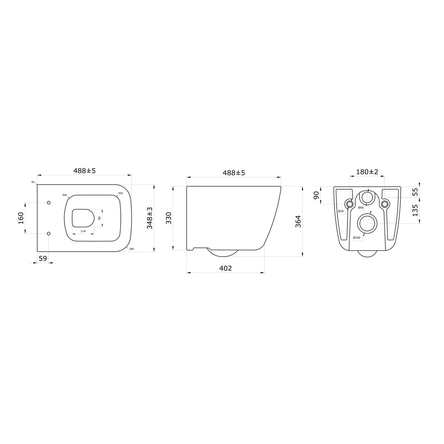 Комплект Berges 043364 унитаза Quattro S Rimless с сиденьем микролифт и инсталляции Atom с кнопкой хром глянец - фото 1