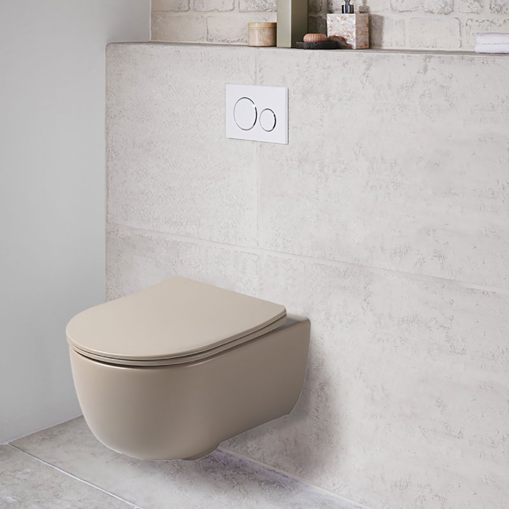 Унитаз Vincea Evo VT1-34SMC подвесной, безободковый, с сиденьем микролифт, цвет капучино матовый - фото 1