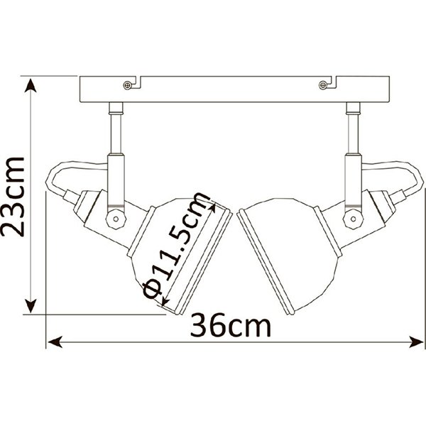 Спот Arte Lamp Martin A5213AP-2BR, арматура коричневая / золото, плафоны металл коричневый / золото, 36х11 см - фото 1