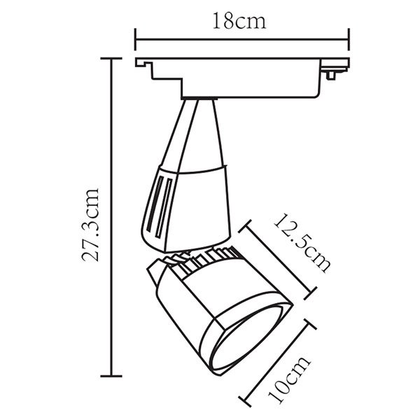 Трековый светильник Arte Lamp Lynx A3830PL-1BK, арматура черная, плафон металл черный, 10х13 см - фото 1