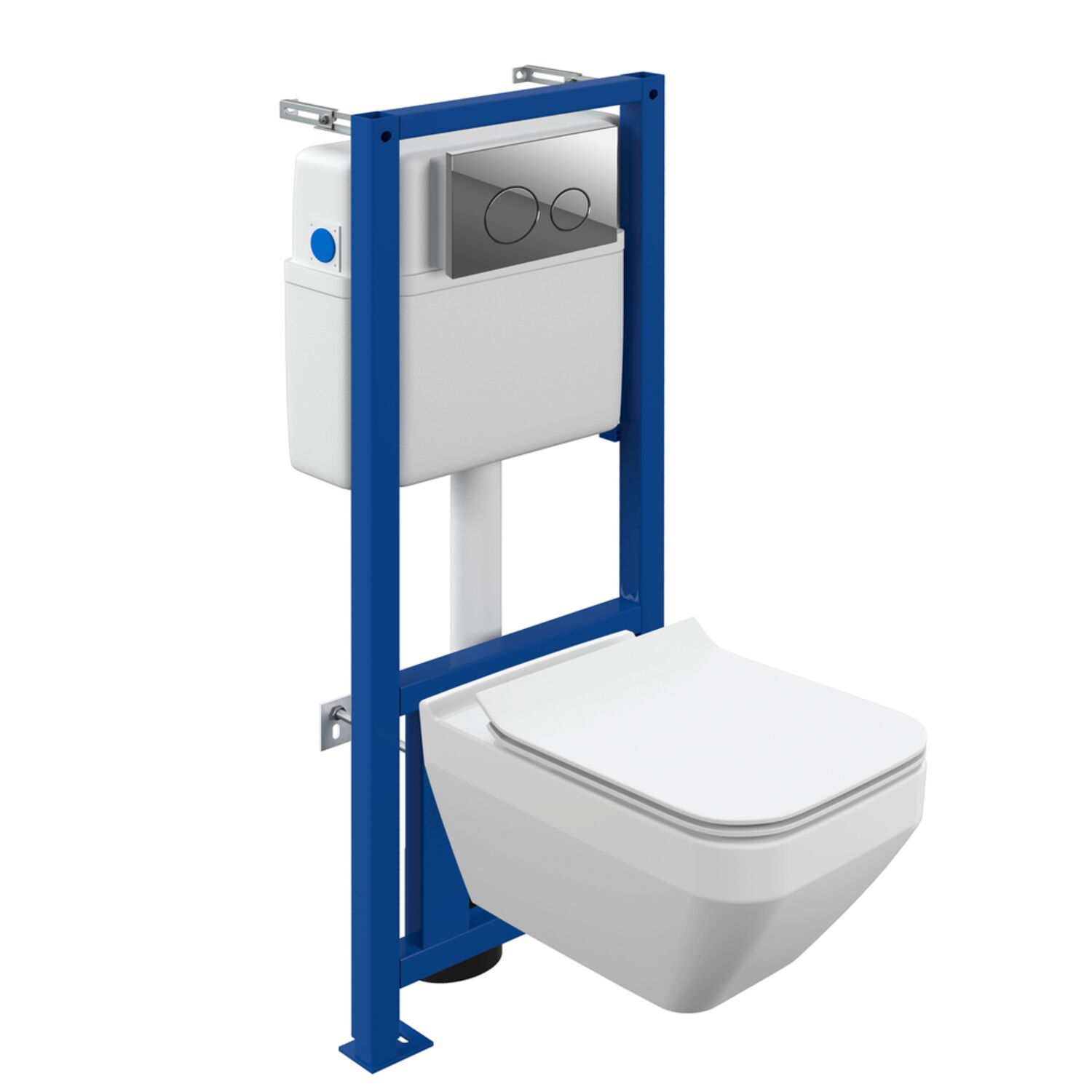 Комплект Cersanit: Crea Square CO DPL EO Slim инсталляция Link Pro кнопка Twins хром глянцевый