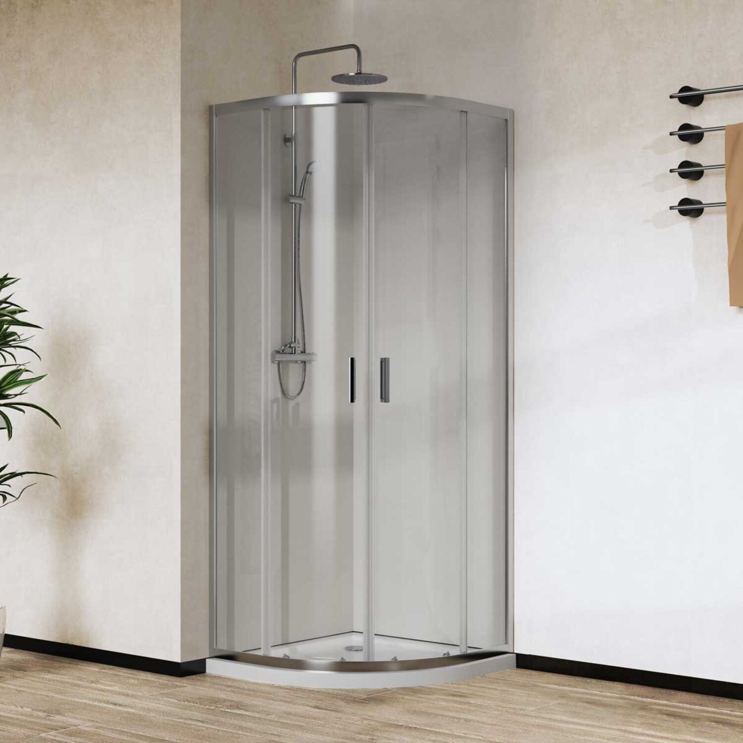 Душевой уголок Vincea City VSQ-5CT 90x90, стекло прозрачное, профиль хром