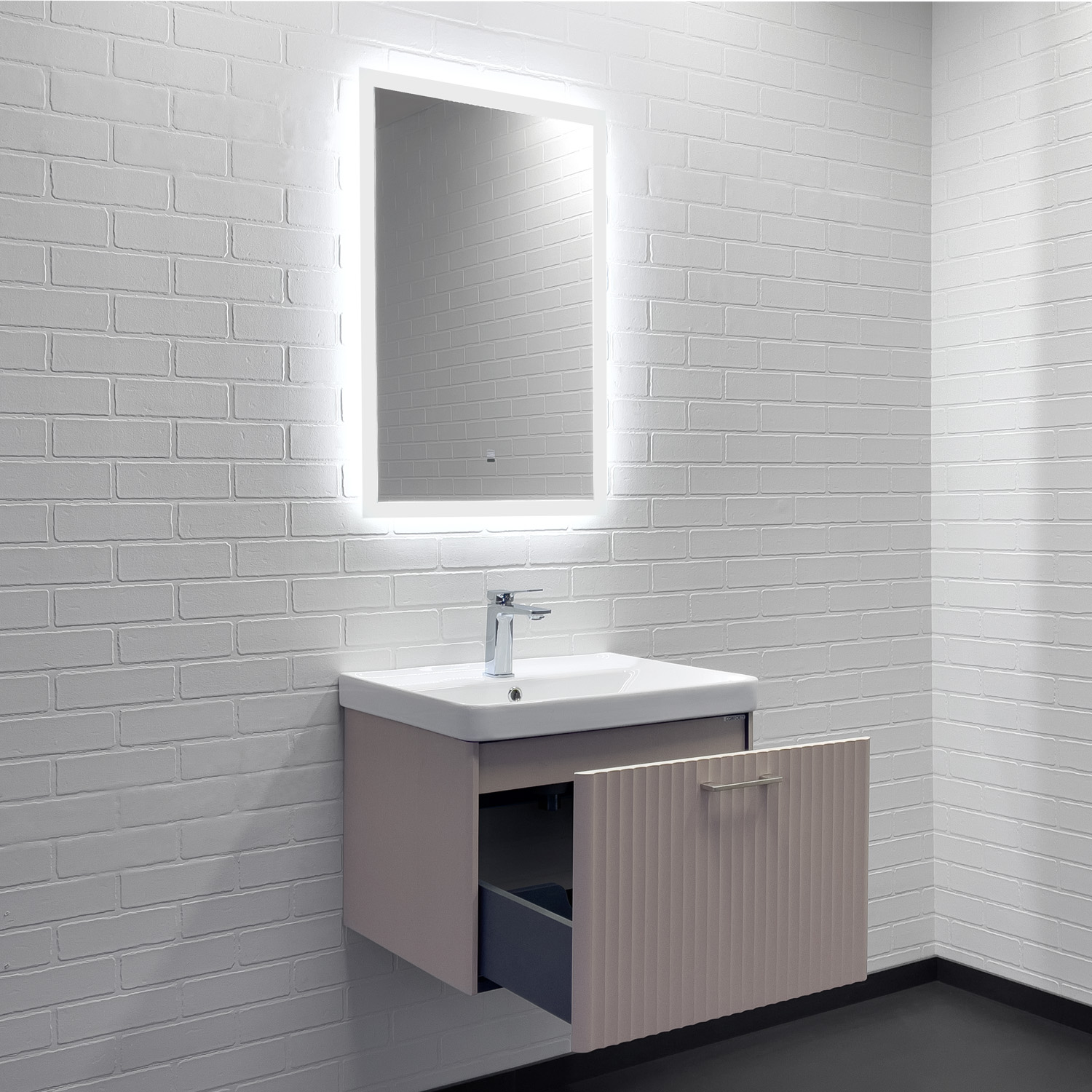 Мебель для ванной Comforty Ангара 60 П, цвет дуб латте - фото 1