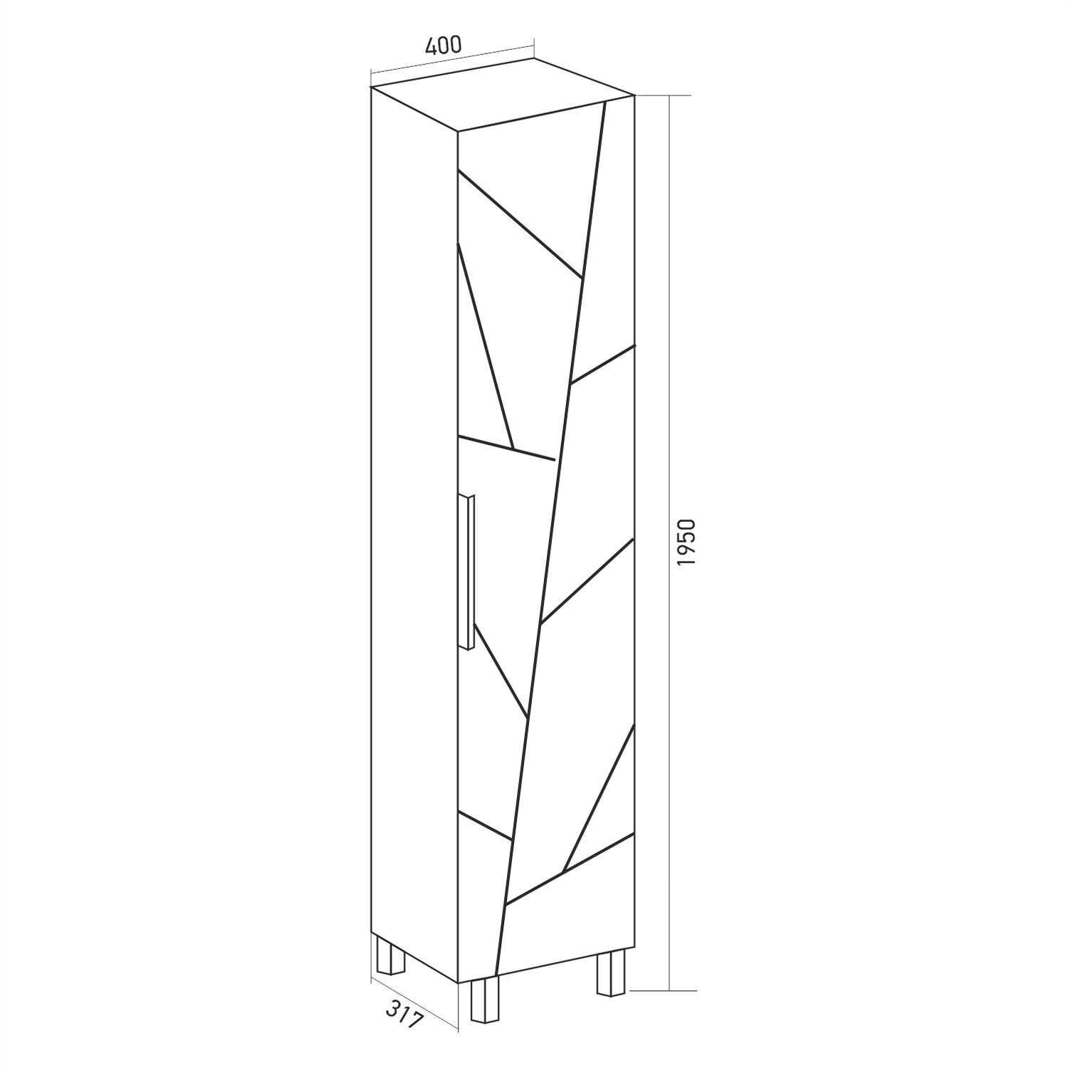 Шкаф-пенал Mixline Гранд 40, цвет белый - фото 1
