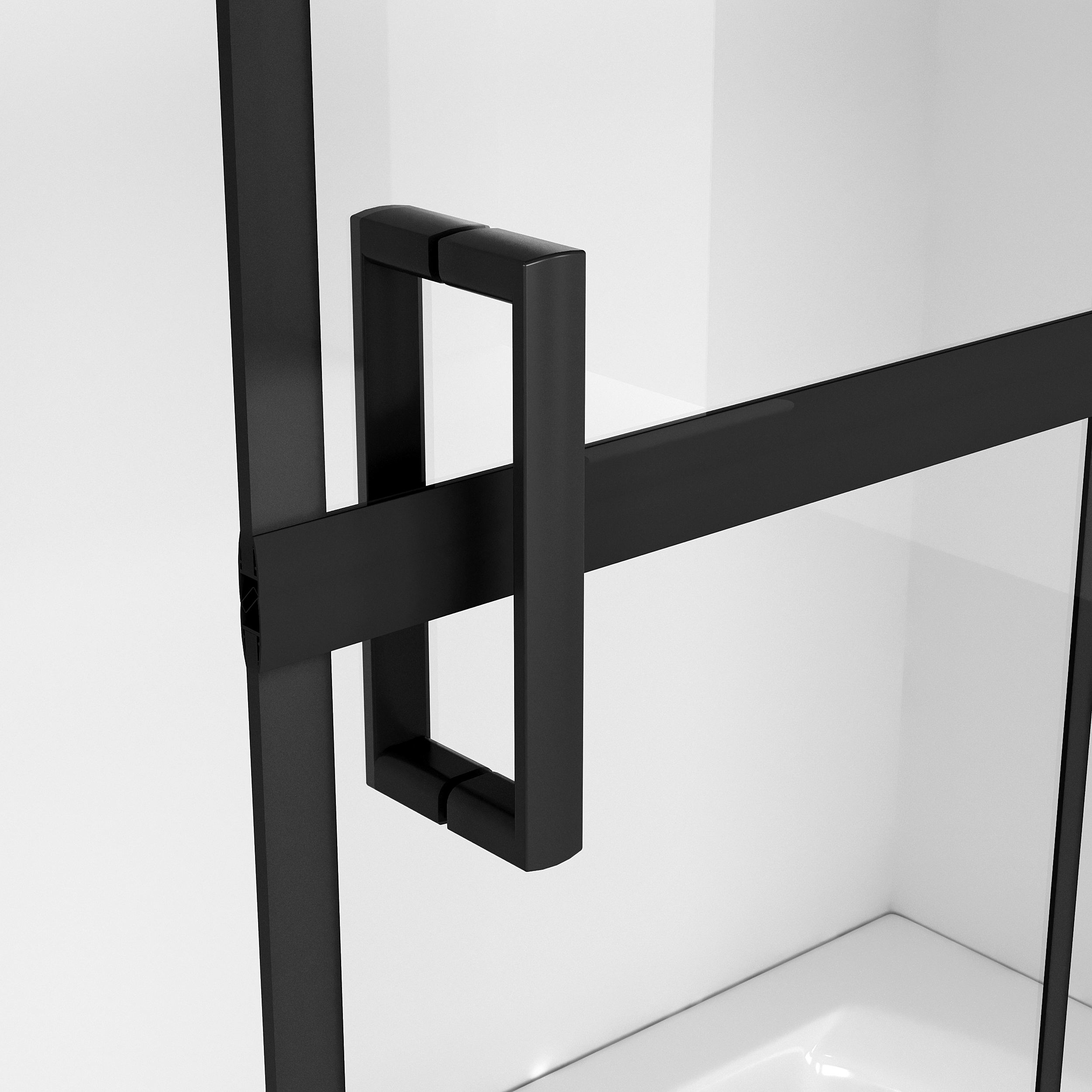 Шторка на ванну Niagara Nova NG-08-10 Black 100x140, стекло прозрачное с рисунком клетка, профиль черный матовый