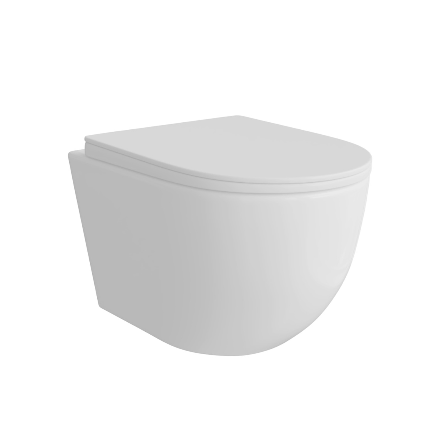 Унитаз Joki Stella XL T JK5751037 подвесной, безободковый, смыв торнадо, с сиденьем микролифт, цвет белый глянец - фото 1