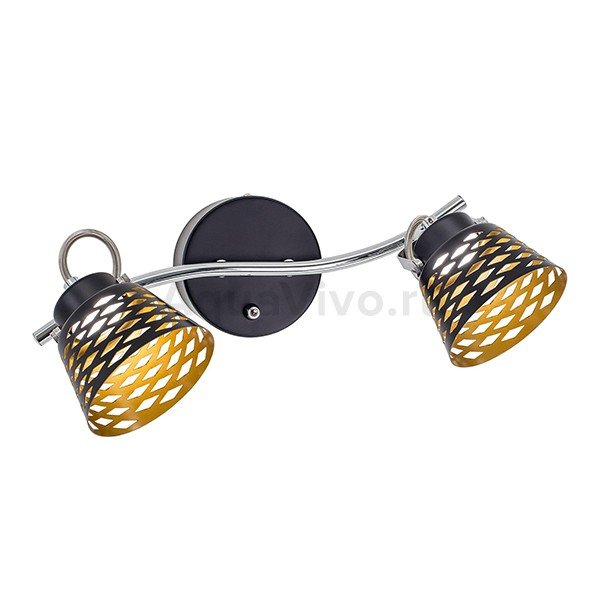 Спот Citilux Орегон CL508522, арматура хром / черная, плафоны металл черный / золото, 35х22 см