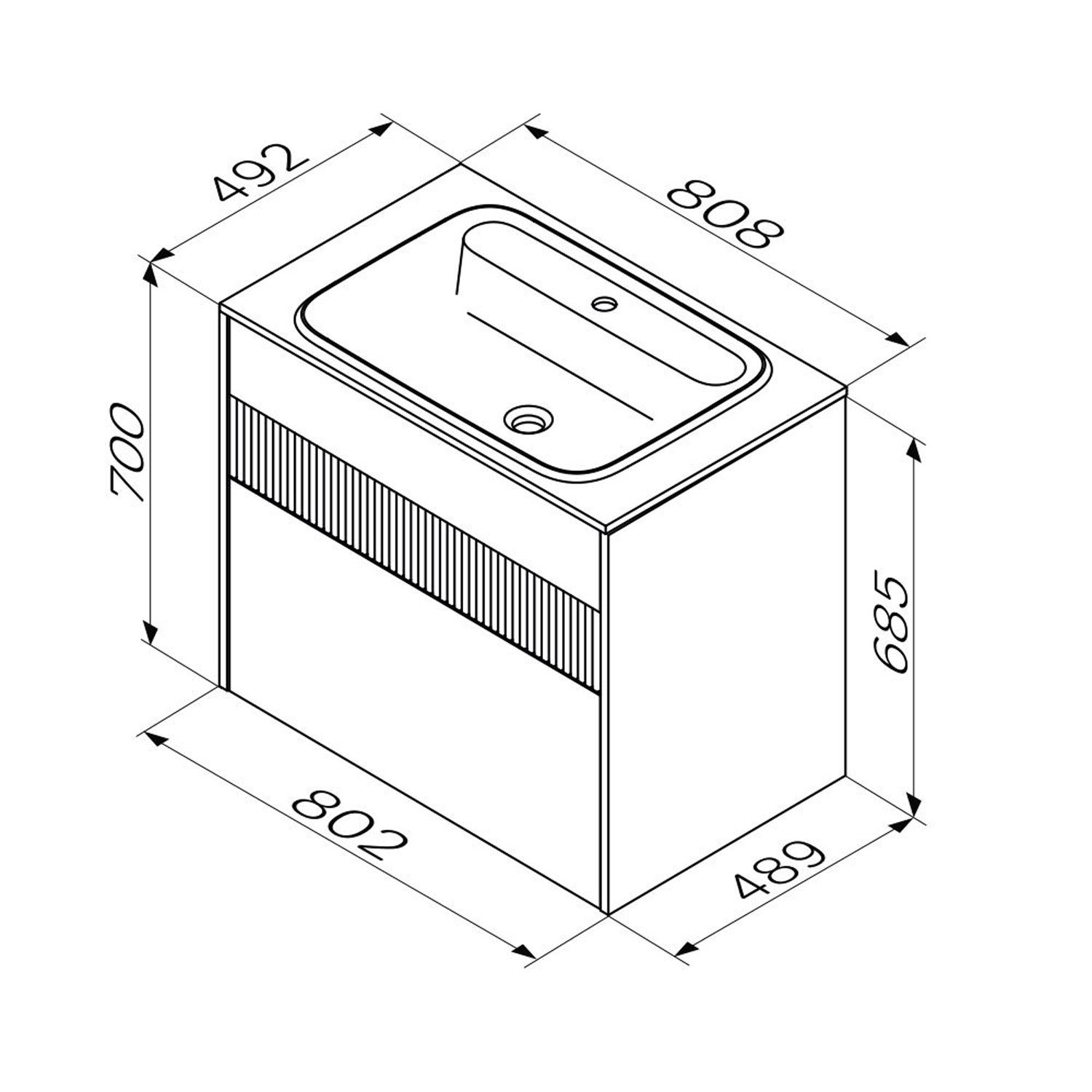 Тумба под раковину AM.PM Func 80, цвет белый матовый