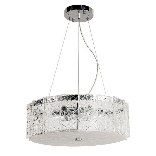 Подвесная люстра Arte Lamp Galatea A1222SP-6CC, арматура хром, плафон хрусталь прозрачный, 43х43 см