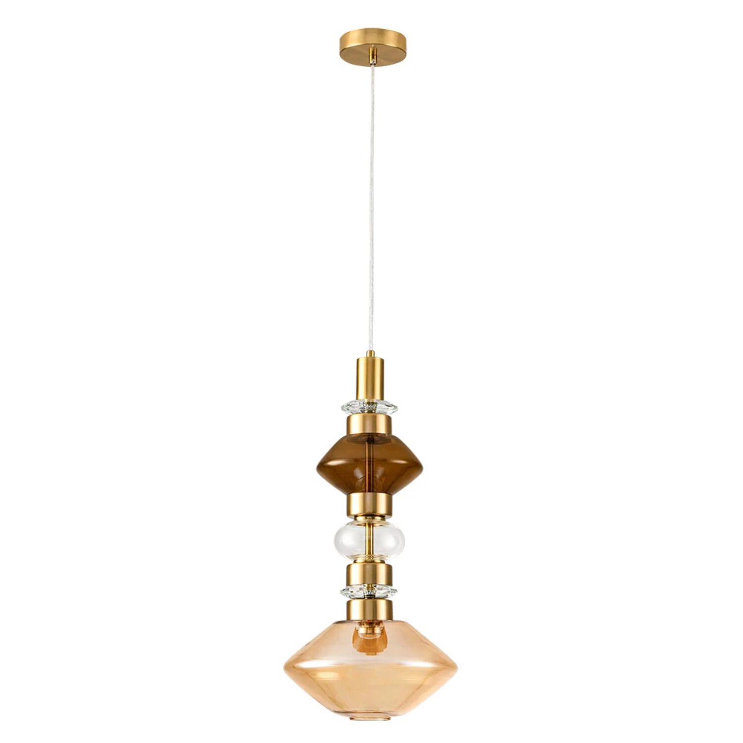 Подвесной светильник Arte Lamp Fiorato A2442SP-15PB, арматура латунь, плафон металл / стекло разноцветное