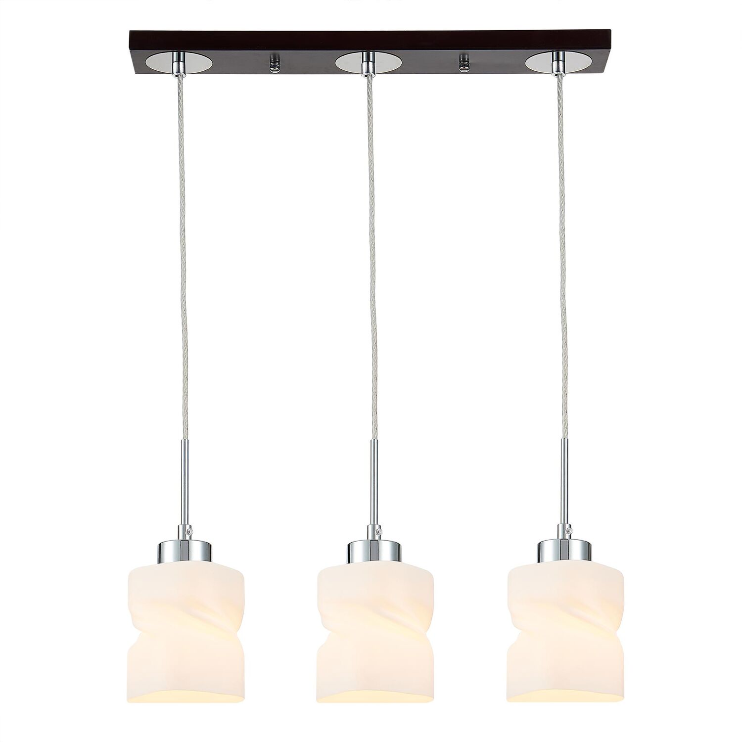 Подвесной светильник Citilux Берта CL126232, арматура хром / венге, плафоны стекло белое