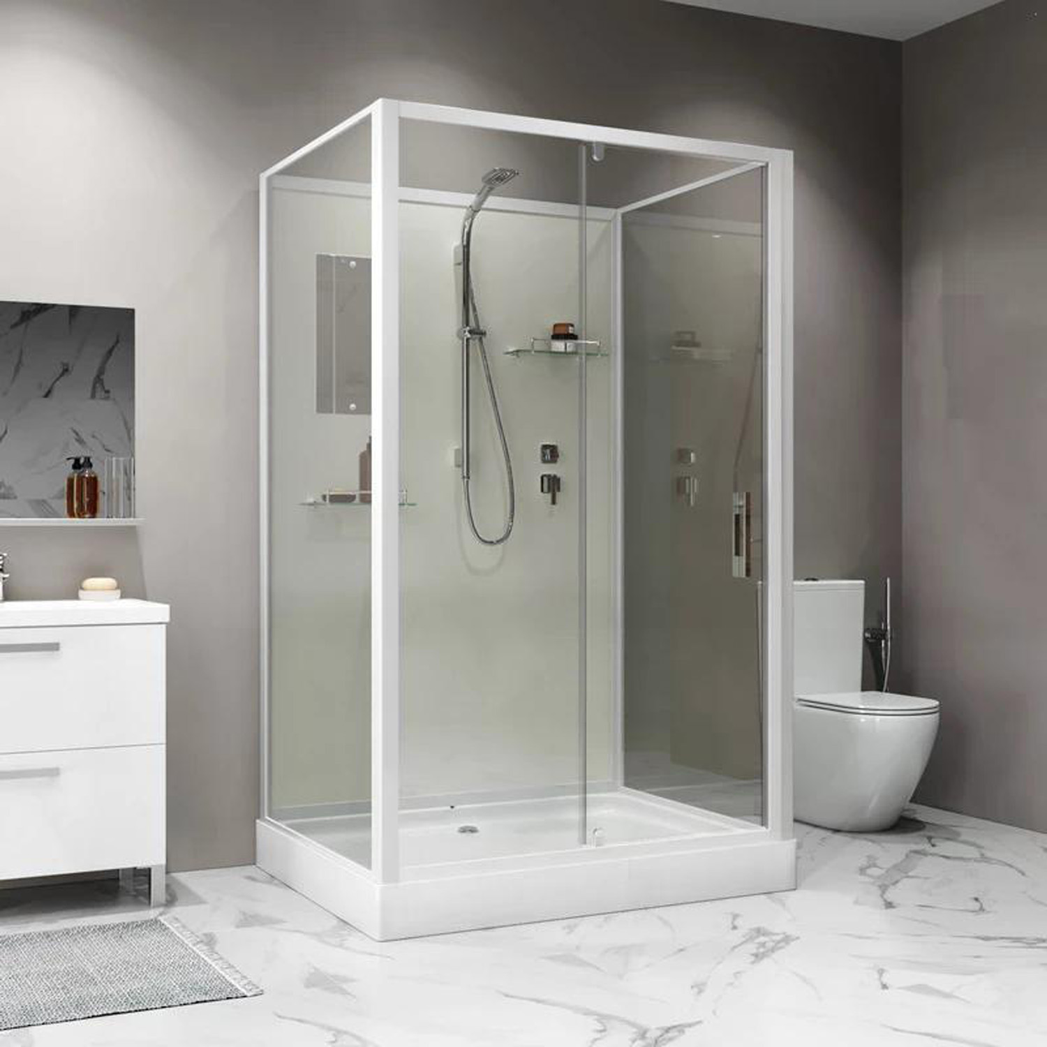 Душевая кабина Niagara Standart ST120/90/15Q/BK 120х90, стекло прозрачное, профиль белый, без крыши