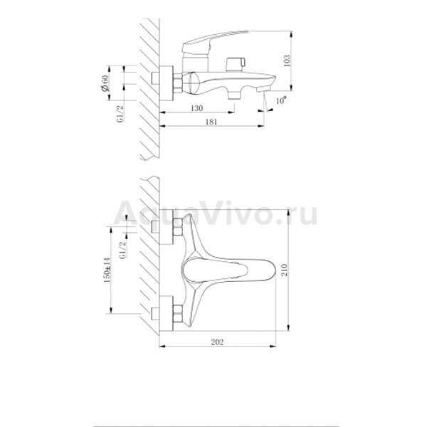 Смеситель Lemark Linara LM0414C для ванны с душем, цвет хром