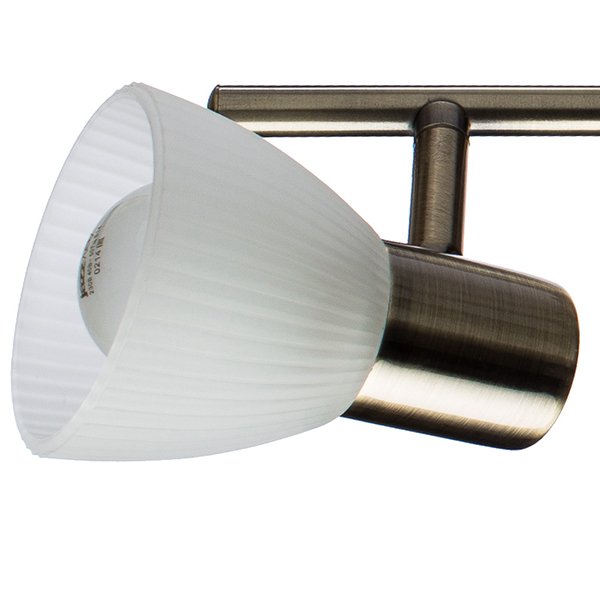 Спот Arte Lamp Parry A5062AP-2AB, арматура бронза, плафоны стекло белое, 39х8 см