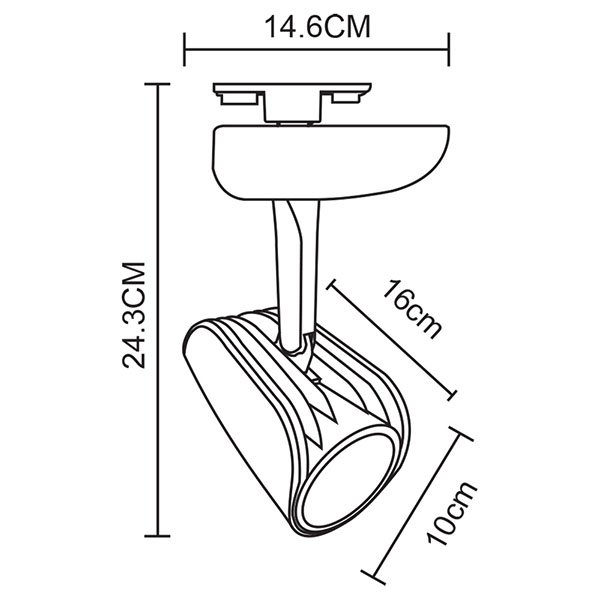 Трековый светильник Arte Lamp Lynx A3930PL-1BK, арматура черная, плафон металл черный, 10х13 см