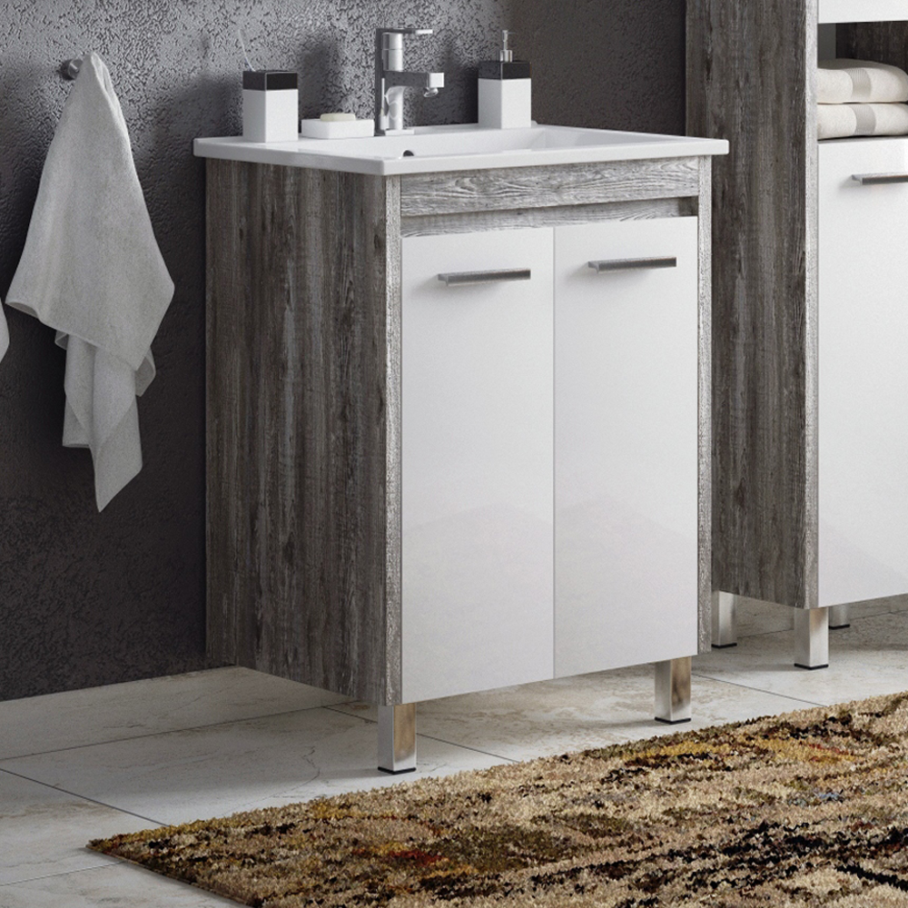 Мебель для ванной Corozo Лорена 65, цвет белый / антик - фото 1