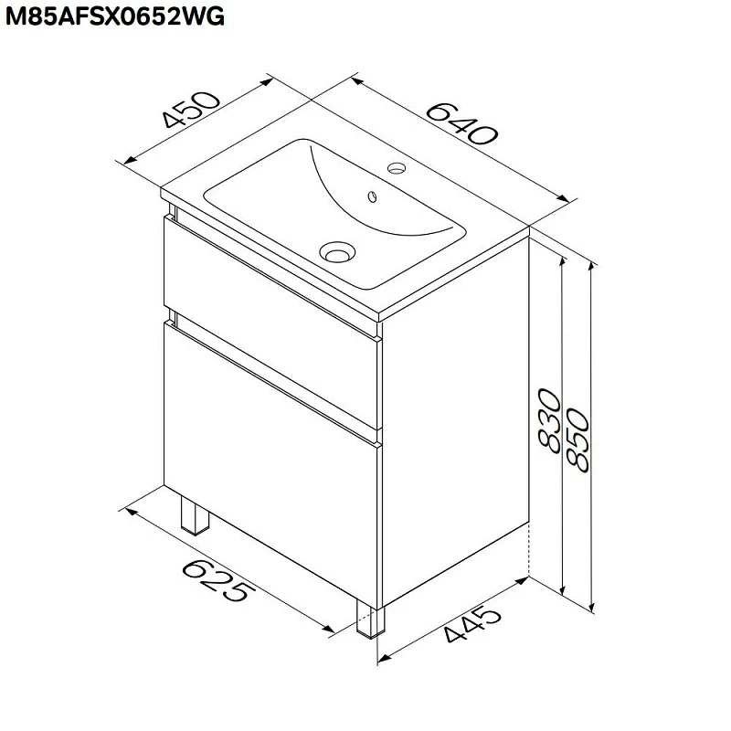 Тумба под раковину AM.PM X-Joy 65 напольная, цвет белый глянец/дерево