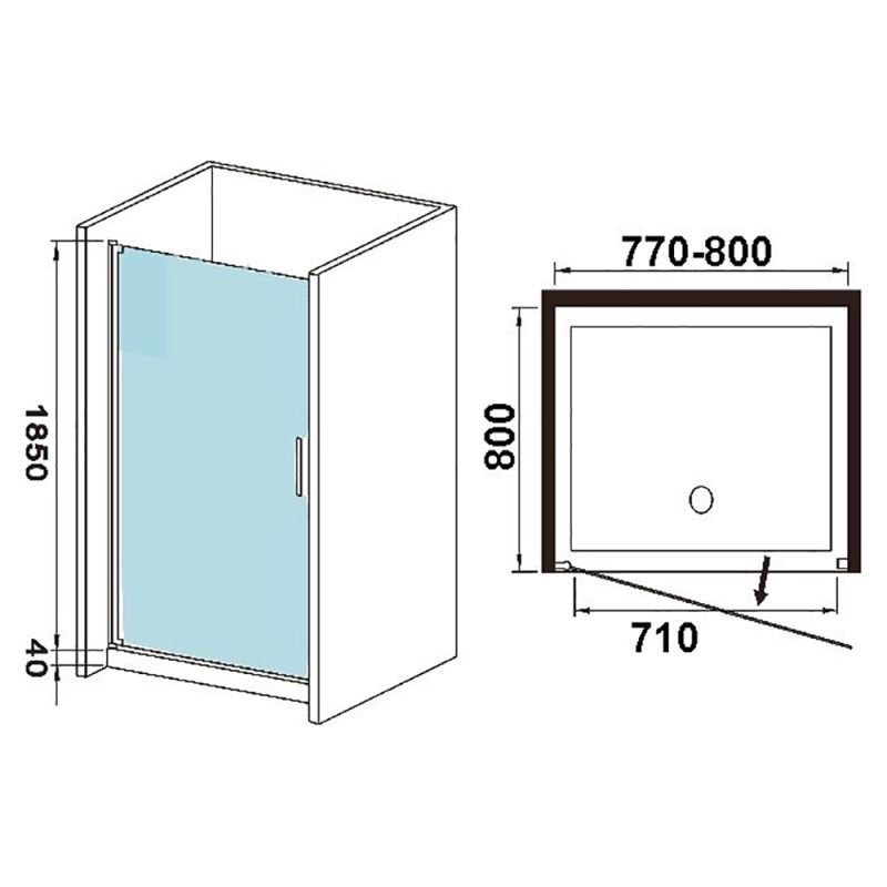 Душевая дверь Weltwasser WW600 80х185 - фото 1