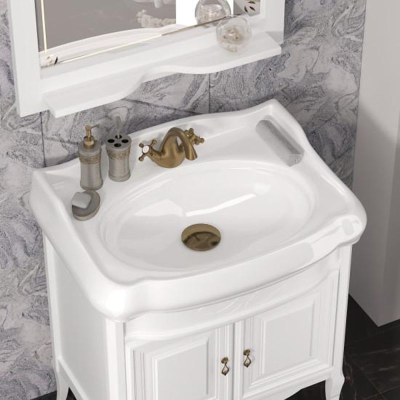 Мебель для ванной Опадирис Лоренцо 80, цвет белый матовый - фото 1