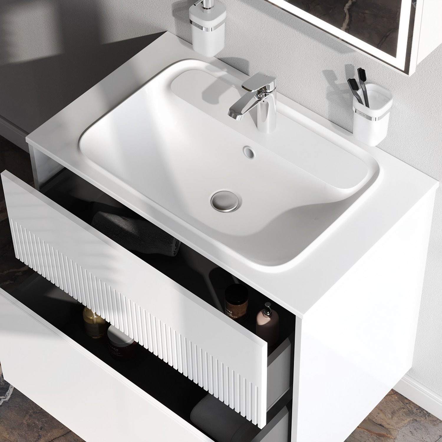 Тумба под раковину AM.PM Func 80, цвет белый матовый - фото 1