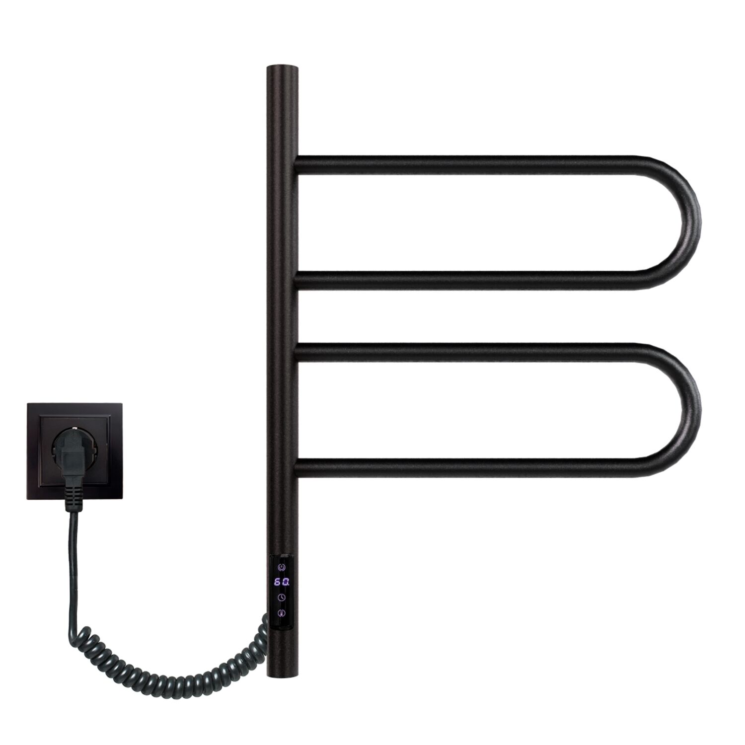 Полотенцесушитель Vincea VTD-1R1CBE 44x60 электрический, цвет черный матовый