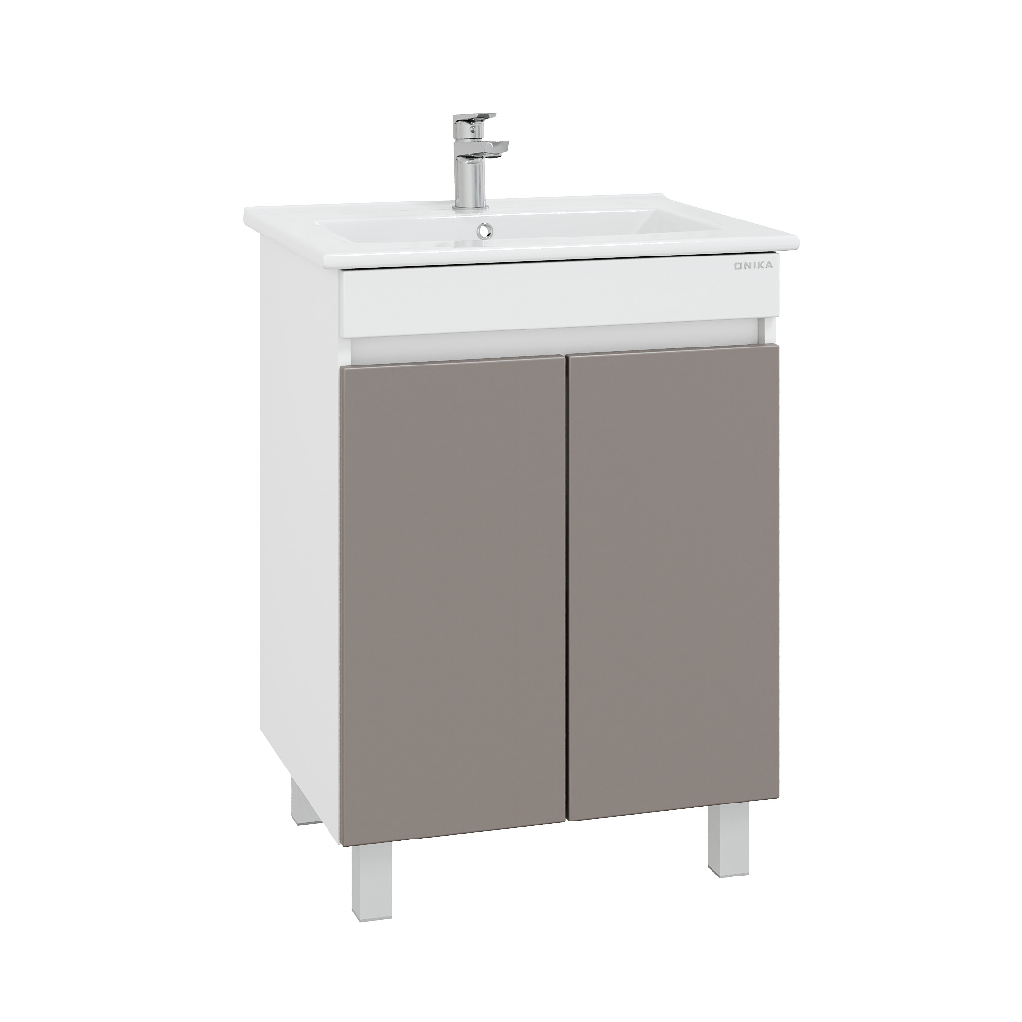 Тумба под раковину Оника Марви 60, цвет белый / мокко - фото 1