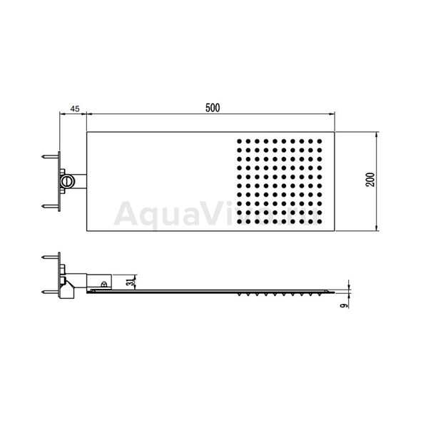 Верхний душ RGW Shower Panels SP-63, 20х55 см, цвет хром - фото 1