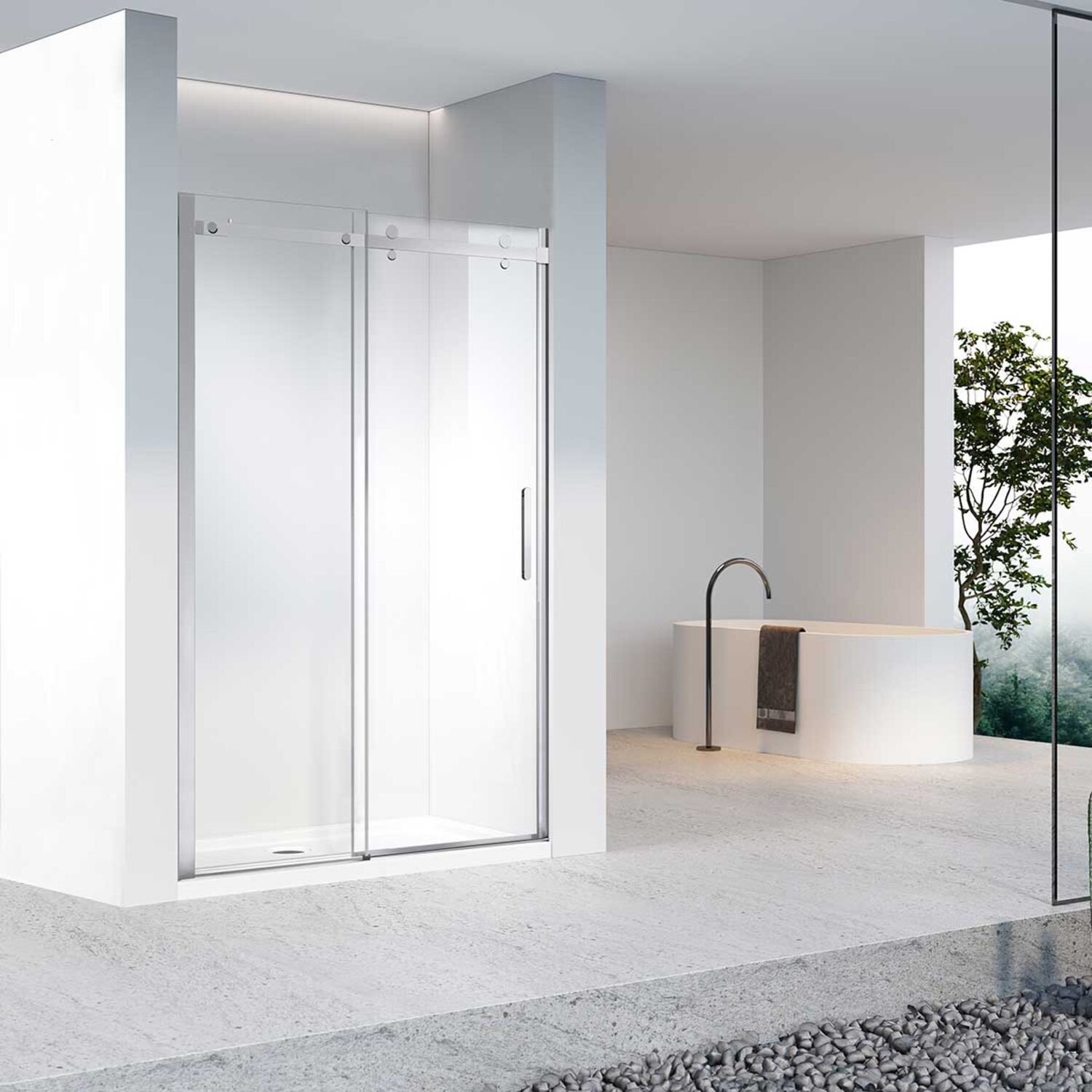 Душевая дверь Vincea Como-N VDS-4CN 160x195, стекло прозрачное, профиль хром