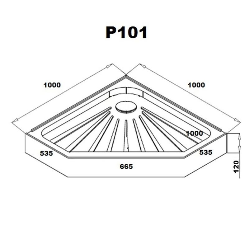 Поддон для душа CeruttiSPA P101 100x100, ABS-пластик, цвет белый - фото 1