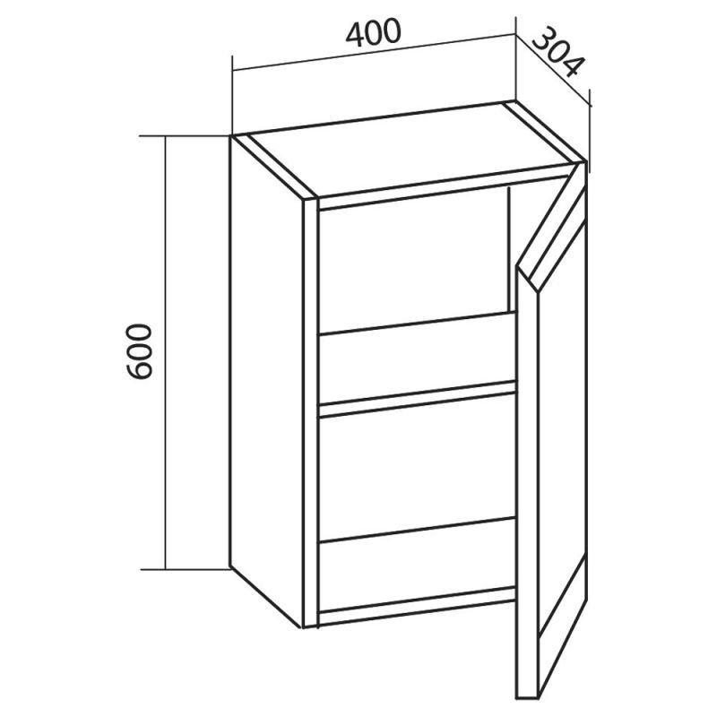 Шкаф Бриклаер Берлин 40x60, цвет белый глянец - фото 1