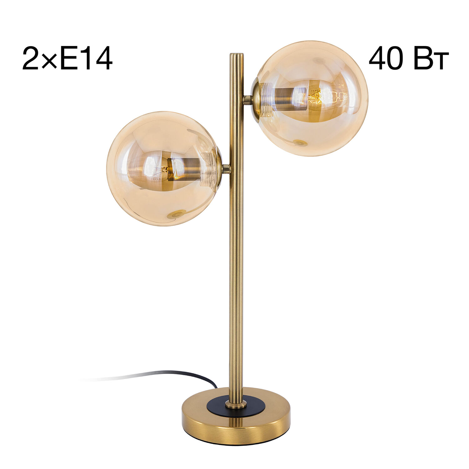 Настольный светильник Citilux Лорен CL146823, арматура бронза, плафоны стекло шампань