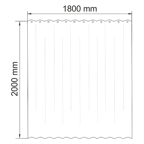 Штора для ванной WasserKRAFT Dinkel SC-46101, 180x200, цвет белый / зеленый