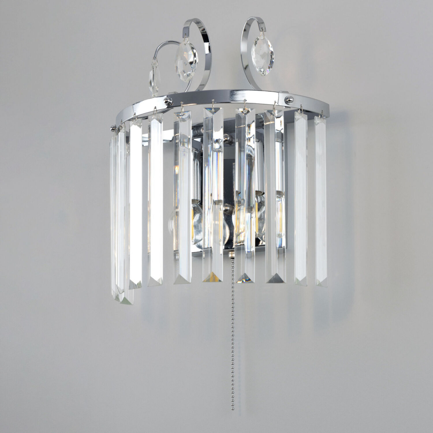 Бра Citilux Инга CL335321, арматура хром, плафоны хрусталь прозрачный