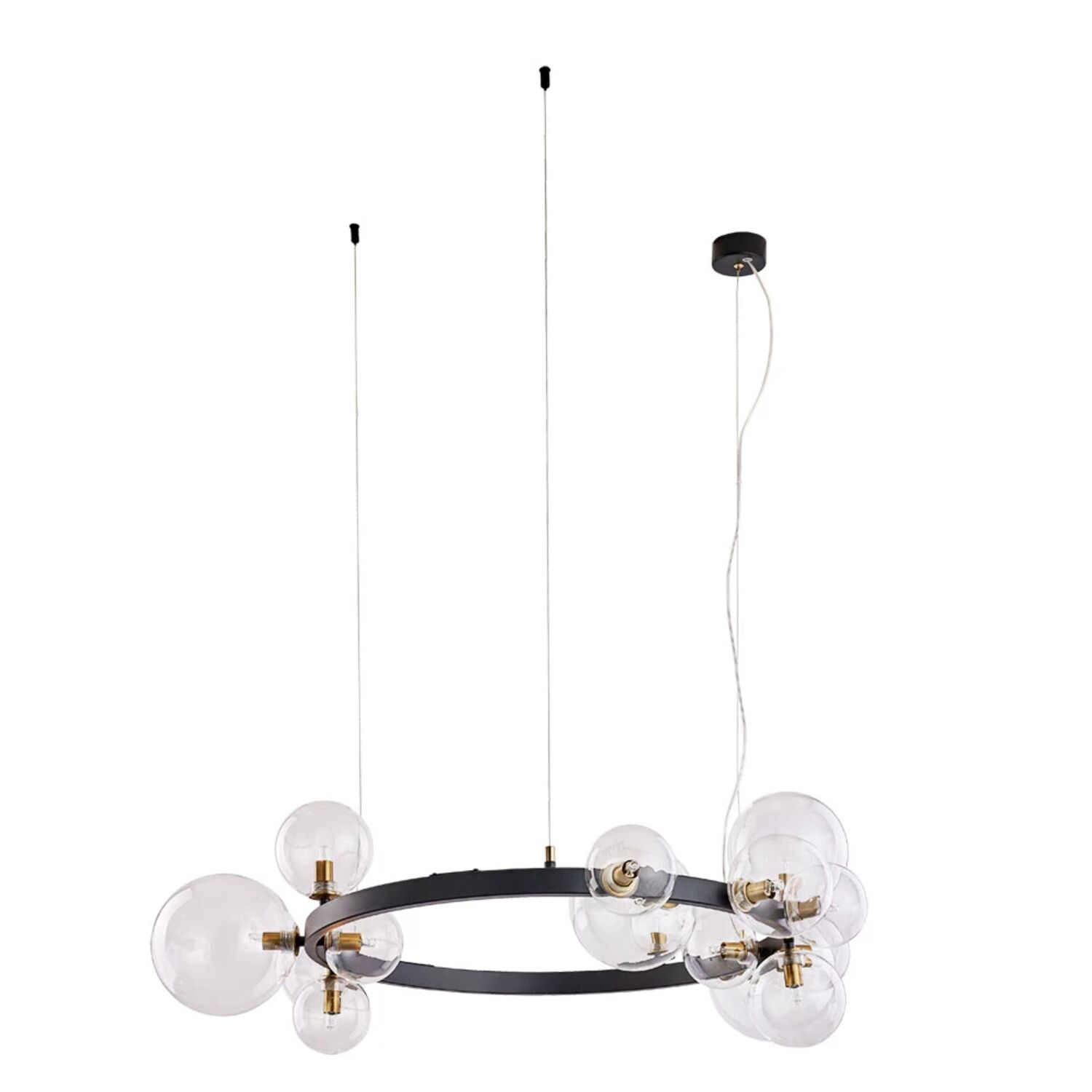 Подвесная люстра Arte Lamp Vincent A7790SP-15BK, арматура черный, плафон стекло прозрачное