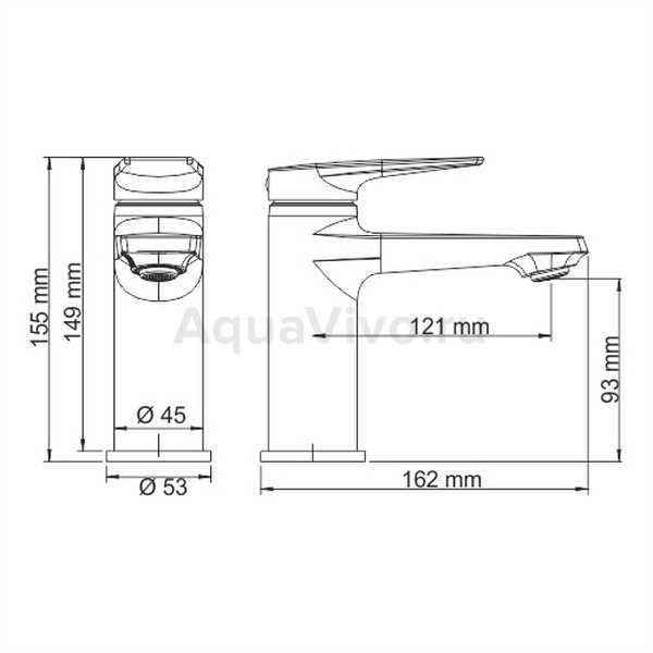 Смеситель WasserKRAFT Glan 6603 для раковины, цвет черный глянец - фото 1