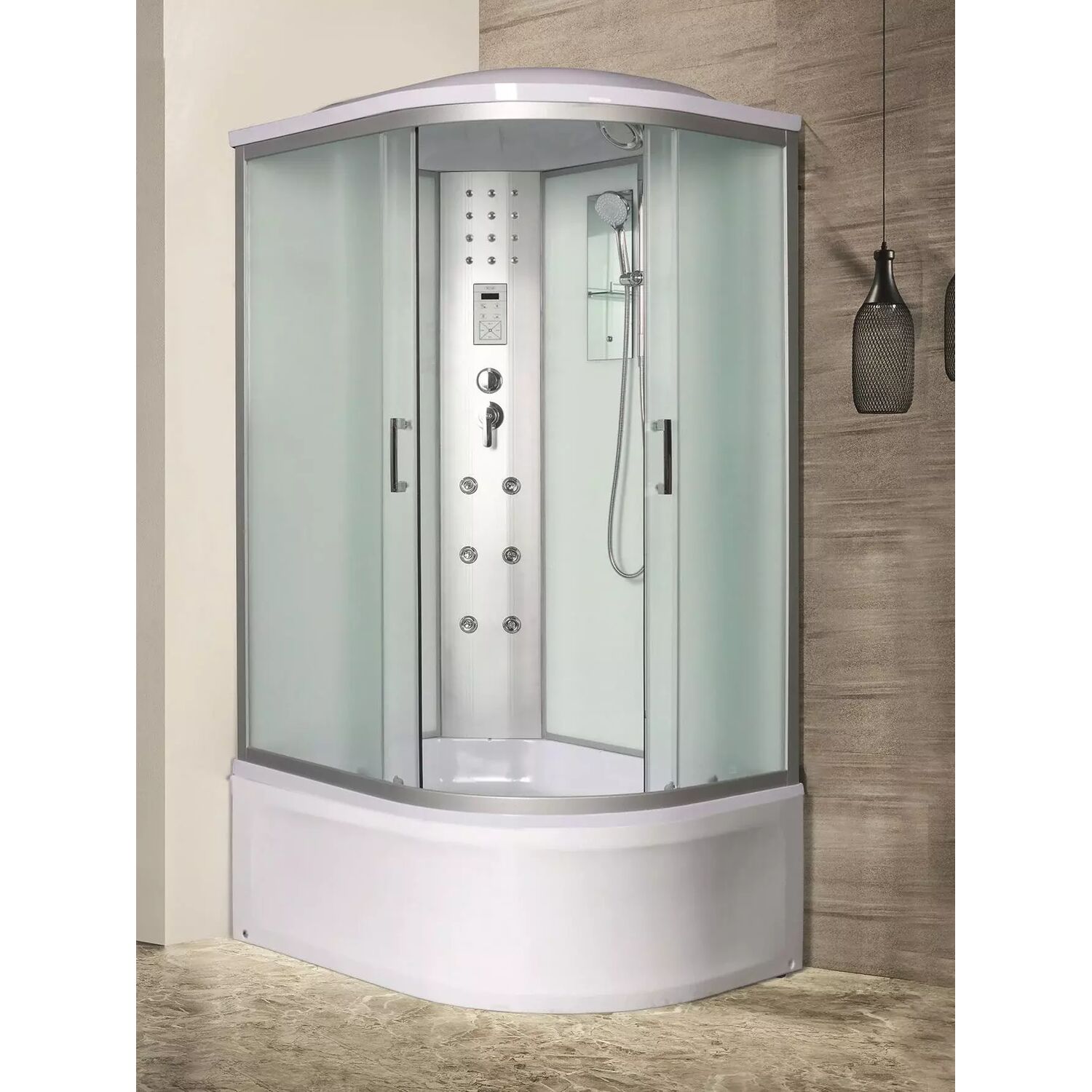 Душевая кабина River Dunay XL 100/80/44 MT L 100x80, левая, стекло матовое, профиль хром матовый, с гидромассажем