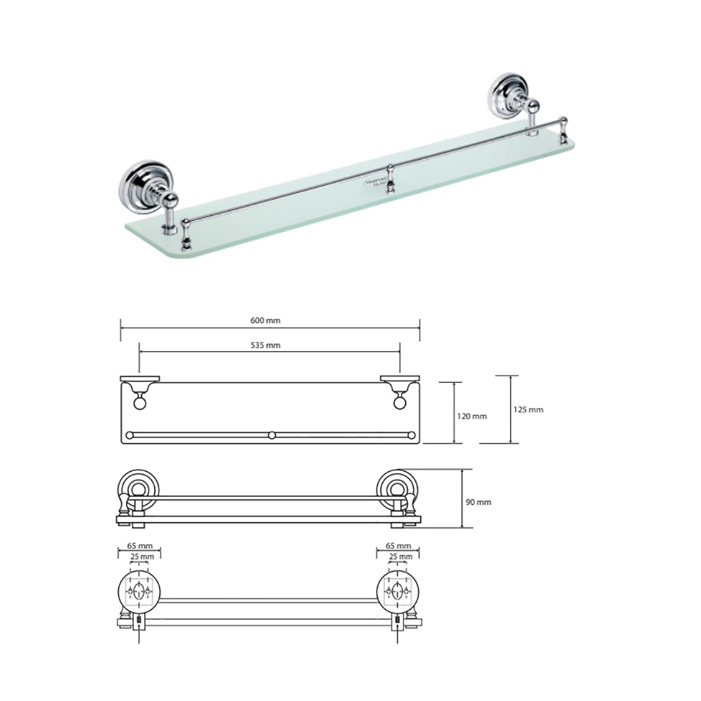 Полка Bemeta Retro 144302262 матовое стекло, 60 см