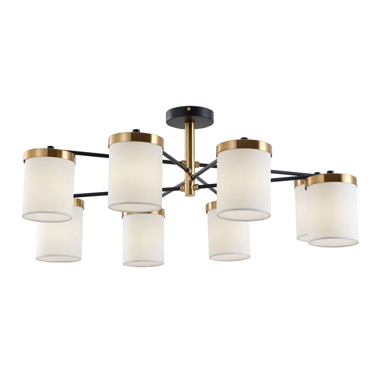 Потолочная люстра Arte Lamp Modello A4099PL-8BK, арматура черный, плафон ткань белая