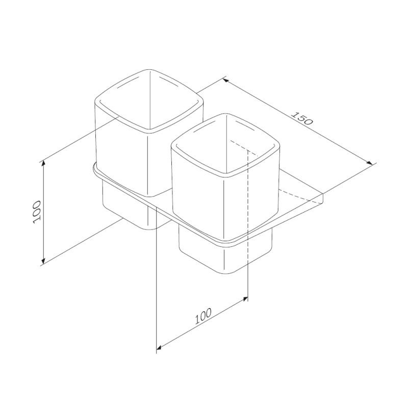 Стакан AM.PM Inspire 2.0 A50A343422, подвесной, двойной, цвет черный