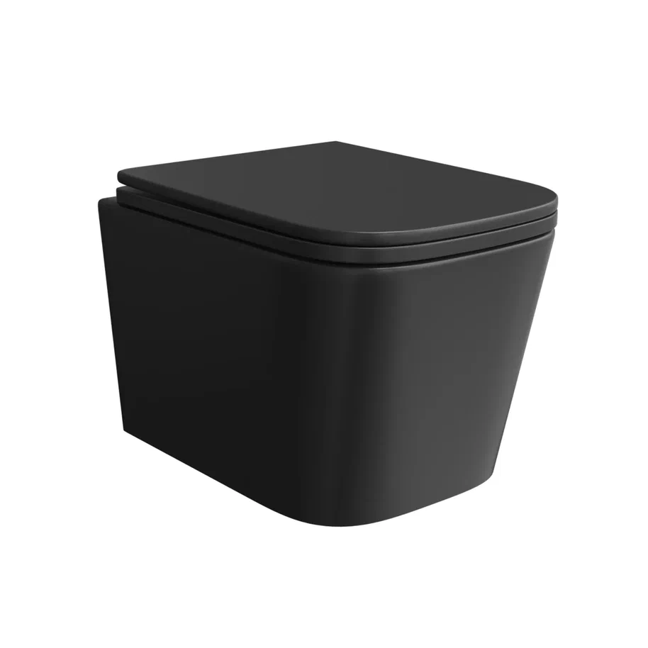 Комплект: Инсталляция Aquatek Standart 50+Кнопка 023D черная матовая+JOKI Verna T JK0711055MB черный унитаз, смыв торнадо