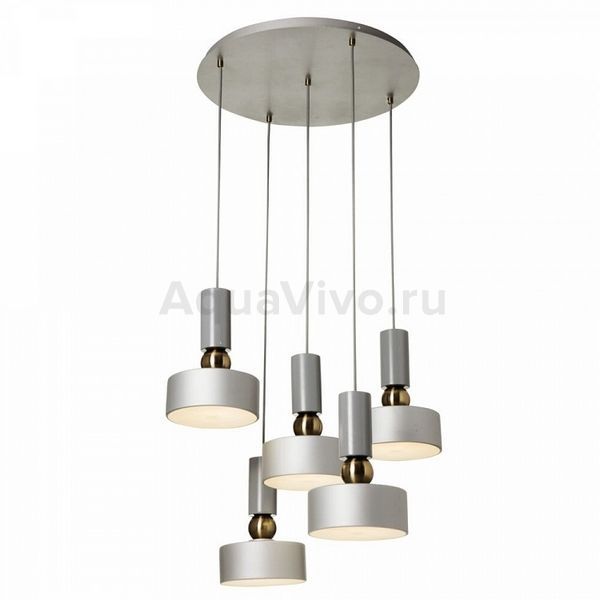 Подвесной светильник Maytoni Void MOD030PL-05GR, арматура цвет золото/серый, плафон/абажур металл/акрил, цвет серый