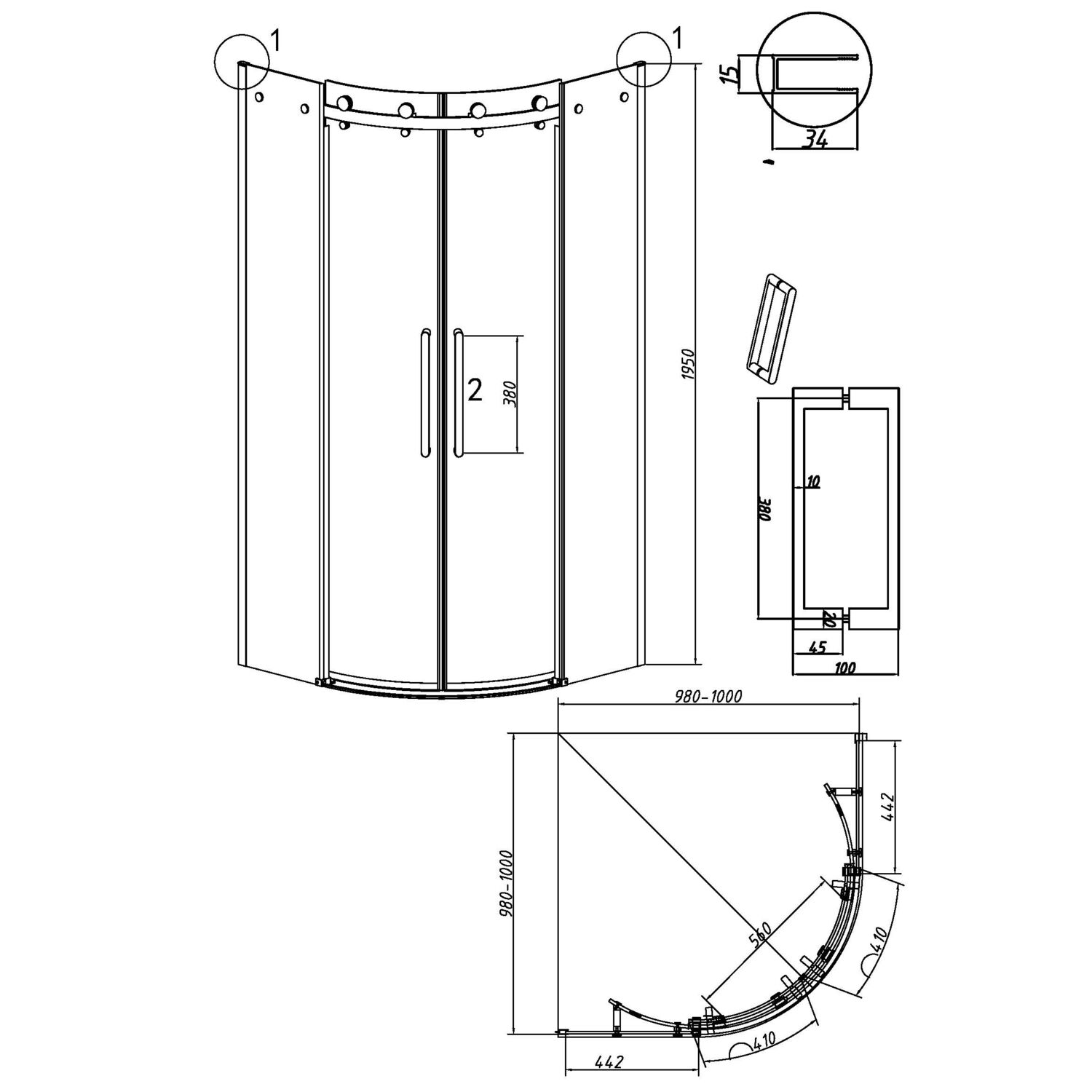 Душевой уголок Grossman Classic 301.K33.04.9090.10.00 90х90, стекло прозрачное, профиль хром