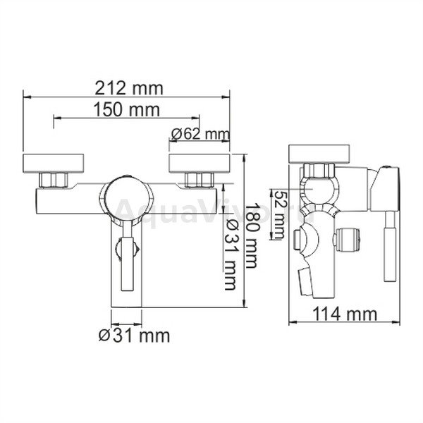 Смеситель WasserKRAFT Main 4101 для ванны с душем, цвет хром - фото 1